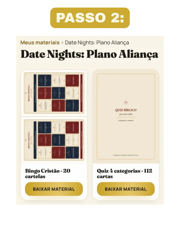 Passo 2: escolha o Date Night dentro da área de membros